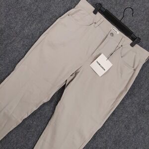 Thom Aaron Pants Mens 36x30 Khaki Tan Beige Stretch Twill 5-Pocket Chino Jeans